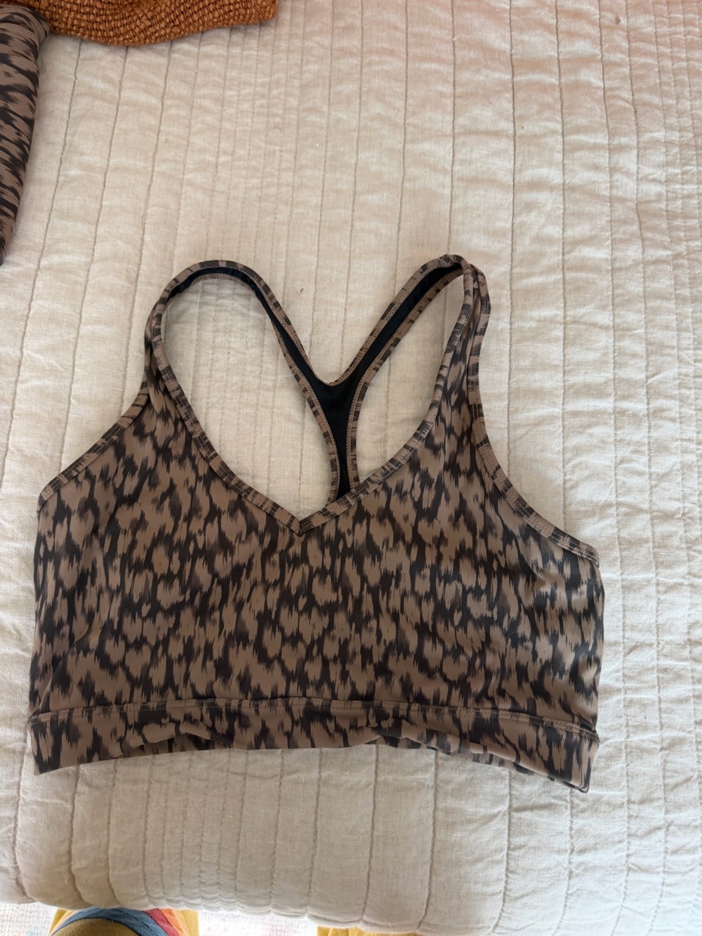 Varley Brown ikat print sports bra L